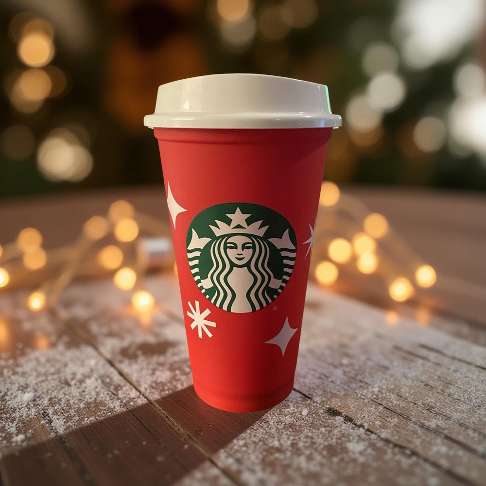 Starbucks 25 Years of Cheer Red Holiday Cup 16 oz Reusable with Lid